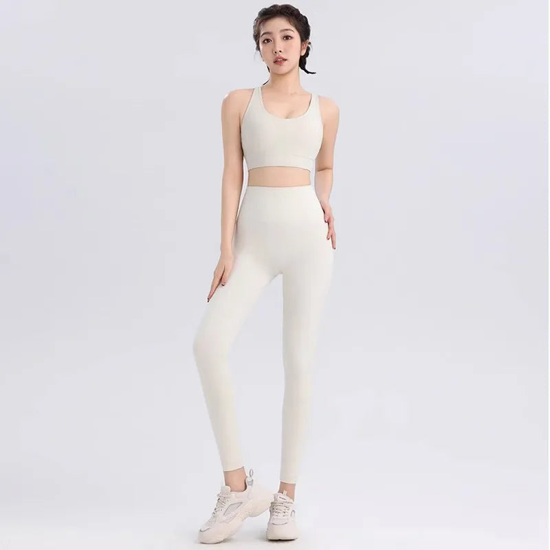 Women Breathable Yoga Set 2pcs Sport Suit Gym Wear Workout Clothes Gym Crop Top High Waist Legging Fitness Bra Set Sports Suits - Matrix-studios.com