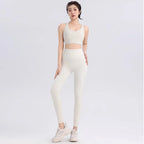 Women Breathable Yoga Set 2pcs Sport Suit Gym Wear Workout Clothes Gym Crop Top High Waist Legging Fitness Bra Set Sports Suits - Matrix-studios.com