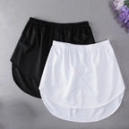 Women Girls Shirt Blouse Extender Adjustable Layering Faux Top Lower Sweep Mini Skirt False Hemline Splitting Underskirt - Matrix-studios.com