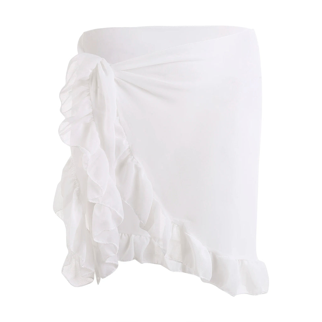 Yiiciovy 2023 Women Cover-Ups Skirts Chiffon Swimwear Pareo Scarf Bikini Cover-Ups Wrap Kaftan Sarong Beach Sexy Skirts 9 Colors - Matrix Studios