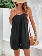 Women Casual Summer Overalls Sleeveless Spaghetti Strap Romper Jumpers Trendy Beach Vacation Outfits - Matrix Studios