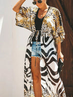 Bikini Cover Up Chiffon Beach Kimono Women Leopard Printed Long Cape for Swimsuit Tunic Summer Beach Wear Factory Supply - Matrix Studios