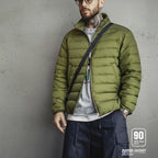Maden Winter Men's Stand-up Collar Down Jacket Lightweight Hydrophobic White Duck Down Filling Coat Warm Inner Layer for Fall - Matrix Studios