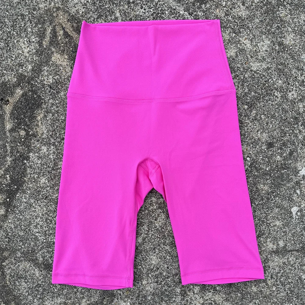 Solid Color Soft Athletic Cycling High Waist Yoga Short Leg Women Fitness Sports Short Comprehensive Training Jog Squat Proof - Matrix Studios
