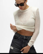 2025 Autumn Solid Color Round Neck Hollow Knitted Sweater Still Commuting Long Sleeve Hoodie Casual Long Sleeve Top - Matrix-studios.com