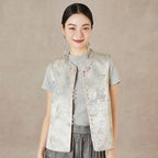 Thin Vest for Women Clothing Ethnic Style Print Vintage Clothes Streetwear Coats Women Jackets Chinese style Casual Summer - Matrix Studios