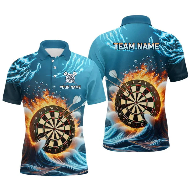 Cool 3D Funny Personalized Flame Darts Custom Darts Polo Shirt For Women Darts Team Jerseys Outfits Gifts For Darts Lovers Tops - Matrix-studios.com