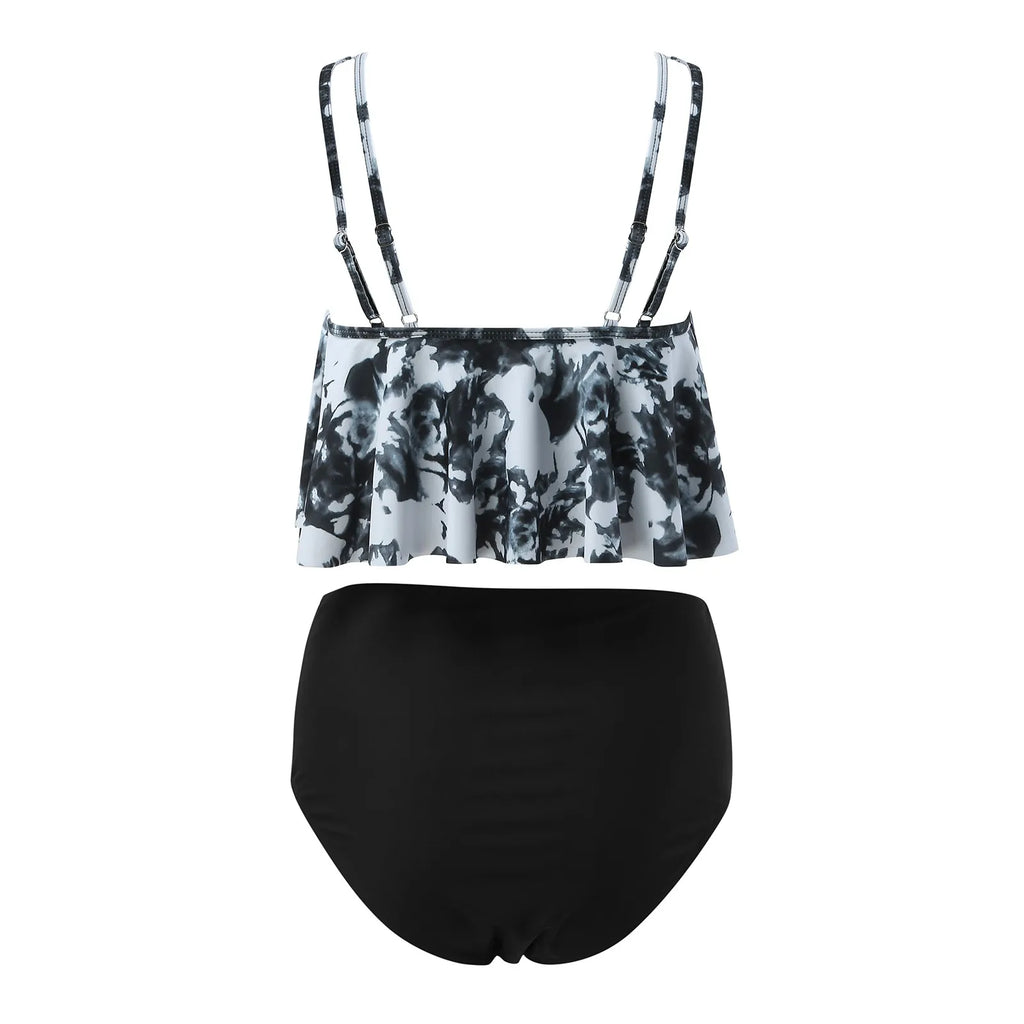 Swimsuits For Women Brazilian Bikinis Sets Two Piece Bikini High Waisted Bottom Bathing Suits With Ruffled Flounce Top Tankini - Matrix-studios.com