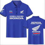 HONDA Men's and Women's POLO Shirts Locomotive Factory Team Racing Suits Motorcycle T-shirts Gold Wings Cycling Short Sleeves - Matrix-studios.com