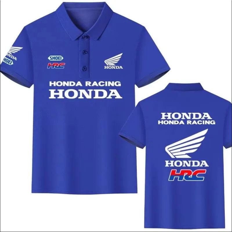 HONDA Men's and Women's POLO Shirts Locomotive Factory Team Racing Suits Motorcycle T-shirts Gold Wings Cycling Short Sleeves - Matrix-studios.com