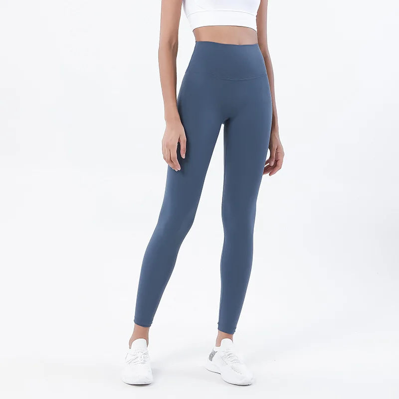 SOISOU Nylon Yoga Pants Gym Leggings Women Girl Fitness Soft Tights High Waist Elastic Breathable No T Line Sports Pants - Matrix-studios.com