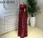 CM.YAYA Women O-neck Long Sleeve Pleated Inner A-line Maxi Dress 2026 Evening Sexy Party Birthday Vacation Long Dresses Vestidos - Matrix-studios.com