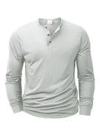 New Men's Henley T-shirts Long Sleeve Basic Casual Band Collar T Shirts Comfortable Soft Pullover Tops Male Tee - Matrix Studios