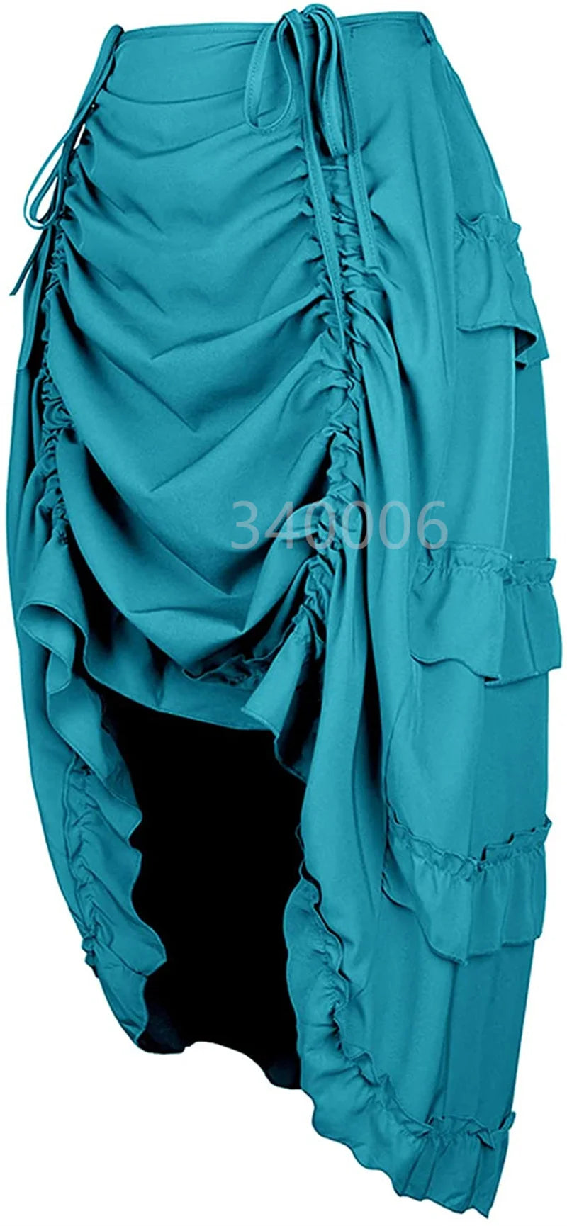 Steampunk Women Skirts Gothic Irregular Shirring Pleated Party Maxi Long Skirt High Low Costumes Punk Sexy Corset Plus Size Red - Matrix-studios.com