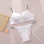 New V Lace Lingerie Set Bra and Brief Women's Sexy Bra and Panty Set Comfortable push up Shapewear Adjustable Padded Gathered - Matrix-studios.com