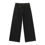 IEFB Men's Straight Denim Pants New Cleanfit Solid Color Korean Version Wide Leg Versatile Casual Jeans Trend New Autumn  9C1519 - Matrix Studios