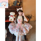 Summer Y2K Harajuku Japanese Subculture Kawaii 2 Piece Set Women's Short Sleeve Bow Printed Dress + Lace Mini Skirt Sweet Outfit - Matrix-studios.com