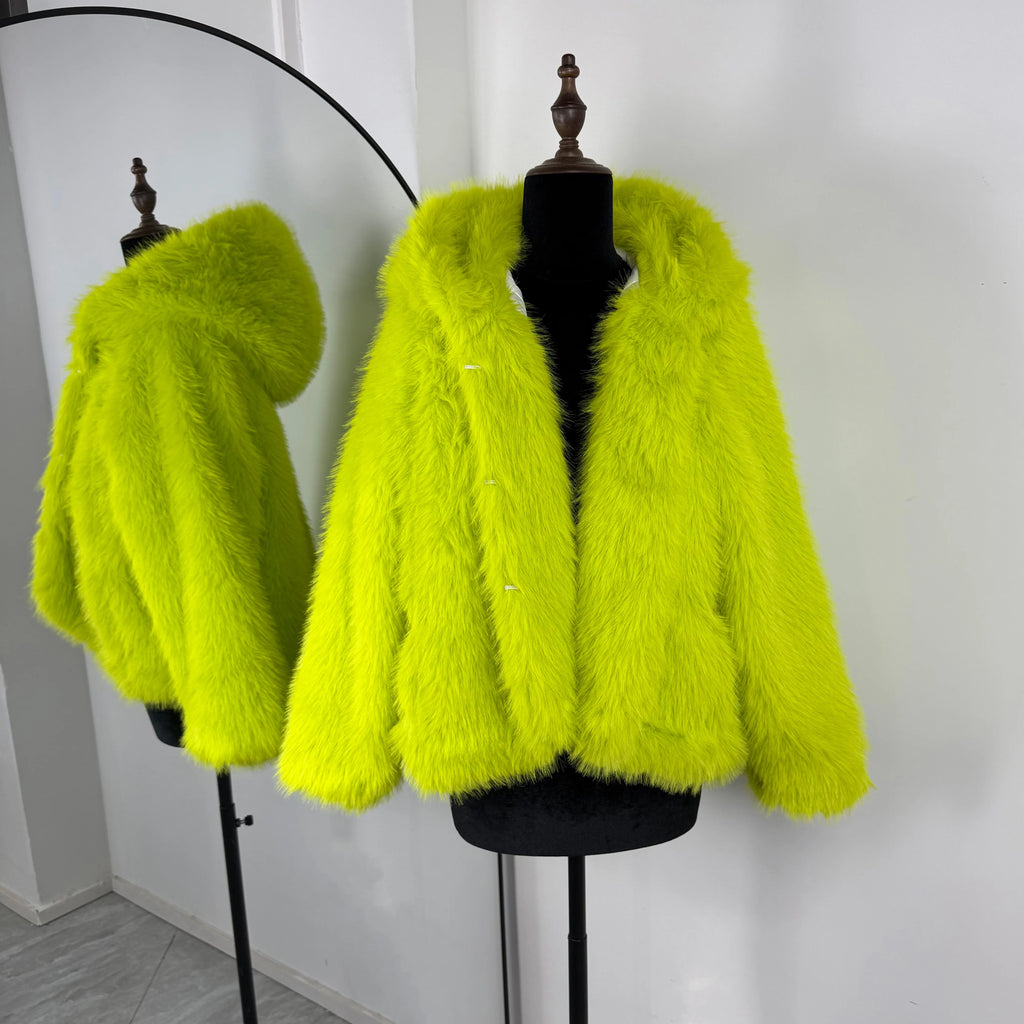 Tuularose Women Fur Coat Women 2025 Plush Red Bomber Jacket Solid Crop Long Sleeve Jacket Warm Winter Coats Female Casual Coats - Matrix Studios
