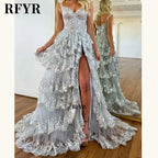 RFYR Puffy Evening Dress Off Shoulder Party Dresses Sweetheart Layered Prom Dress Appliques Evening Dress for Women Customized - Matrix Studios