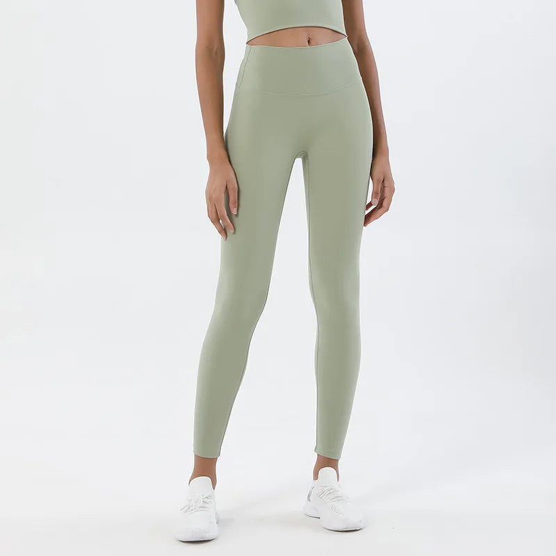 SOISOU Nylon Yoga Pants Gym Leggings Women Girl Fitness Soft Tights High Waist Elastic Breathable No T Line Sports Pants - Matrix-studios.com