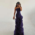 RFYR Asymmetrical Prom Gown Tiered Layers Party Dress for Women Mermaid Evening Dresses Formal Occasion Dresses Customized - Matrix Studios
