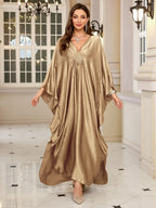 Plus Size Kaftan Dresses for Women Sparkly Glitter Batwing Sleeve Kaftan Cover Up Beach Maxi Dress Loungewear - Matrix Studios
