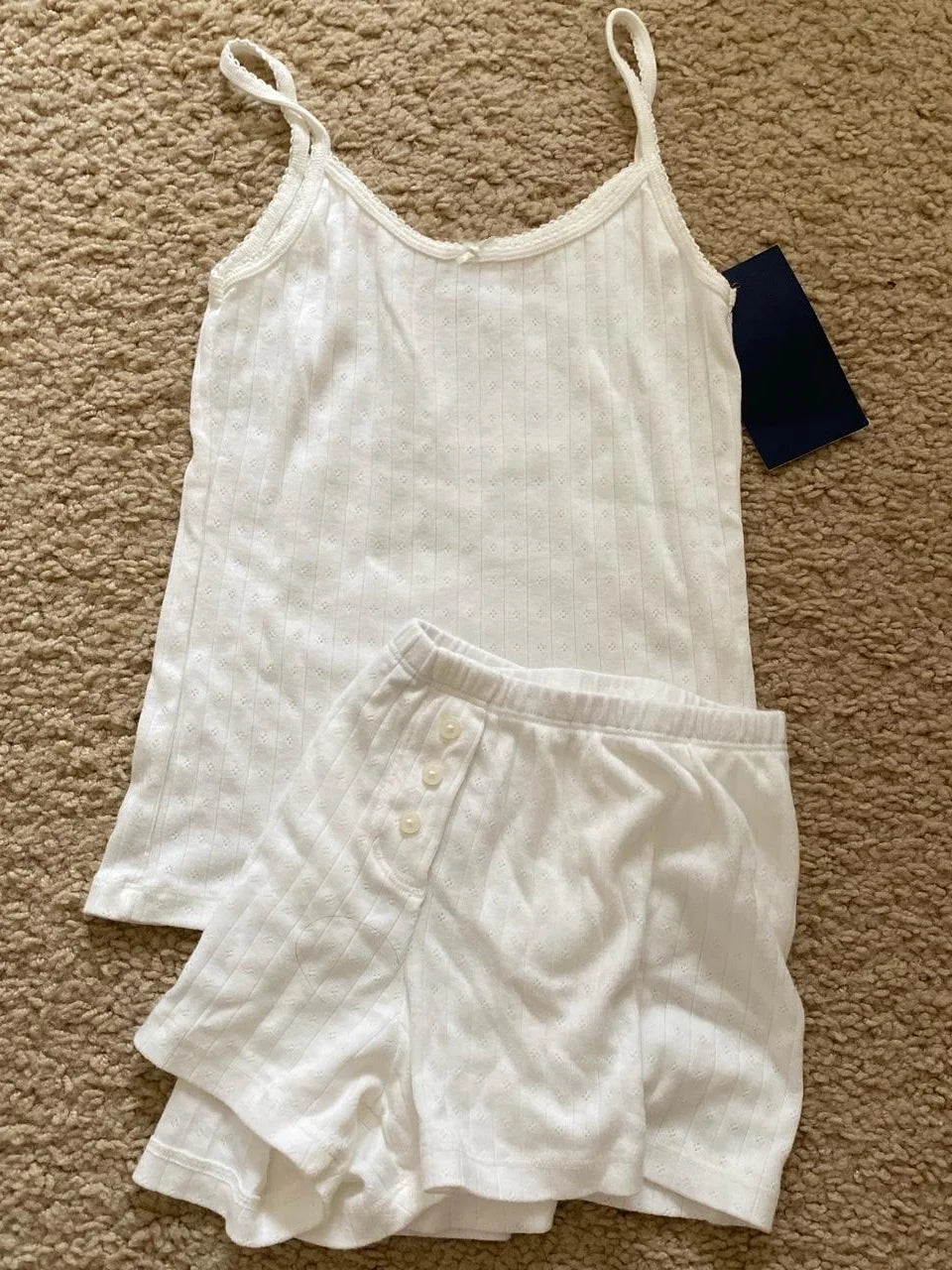Strawberry Vest Shorts 2 Pieces Set Woman Eyelet Bow Slim Tank Top with Elastic Waist Patchwork Straight Short Pant Sweet Sets - Matrix-studios.com