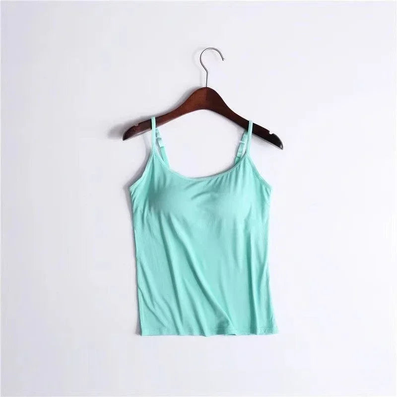 Cami Bra – Women's Camisole With Built In Padded Bra Vest Dropshipping As Seen on Tiktok Pink Top For Women Pajamas Home Wear - Matrix-studios.com
