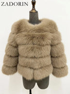 ZADORIN S-6XL Mink Coat Winter Black White Faux Fur Coat Woman Elegant Fluffy Faux Fur Jacket Top Short Fur Coats Woman Clothing - Matrix Studios