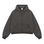 ZODF Trendy 2025 Winter Man Solid Fleece Boxy Hoodies Unisex 350gsm Double Head Zipper Hooded Sweatshirts Coat HY1122 - Matrix Studios