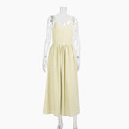 Bornladies Spring Summer Beach Style Women Dress Vintage Loose A-line Sling Dress Sexy Hot Girl 100% Cotton V-neck Dress - Matrix-studios.com