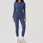 Yoga Boilersuit Long Sleeved Women's Sportswear Gym Zipper Jumpsuits Workout High-intensity Fitness One-piece Skin-tight Garment - Matrix-studios.com