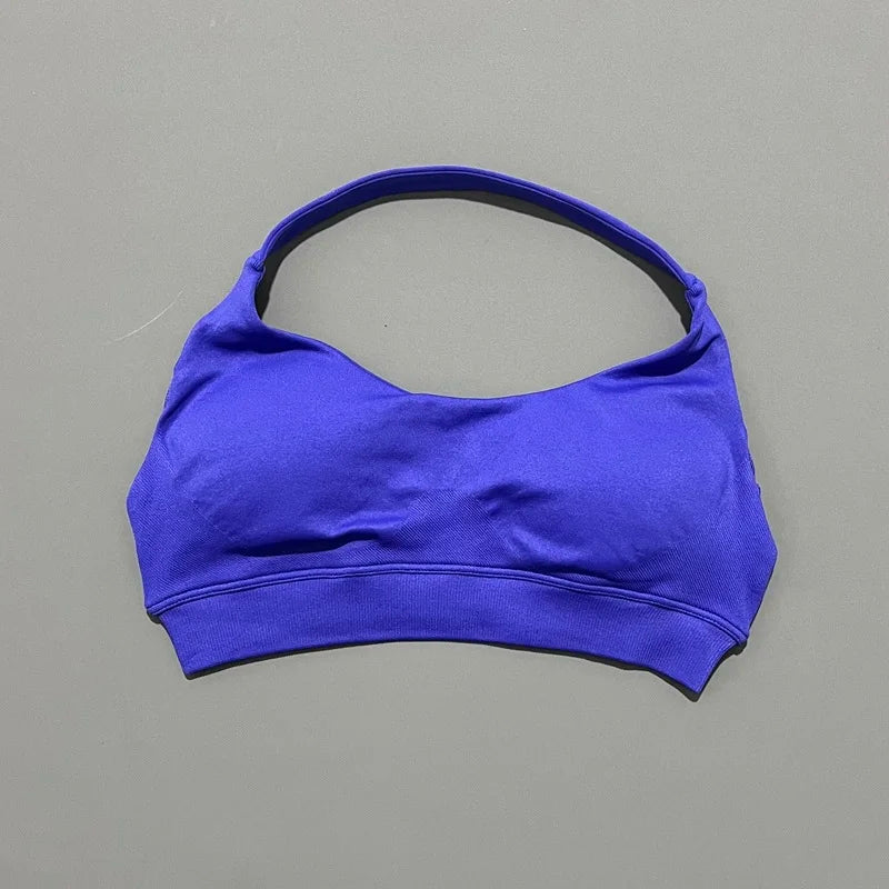 Sports Bra Women Seamless Yoga Halter Bra Top High Support Open Back Bra Fitness Push-up Activewear Workout Gym Underwear - Matrix-studios.com