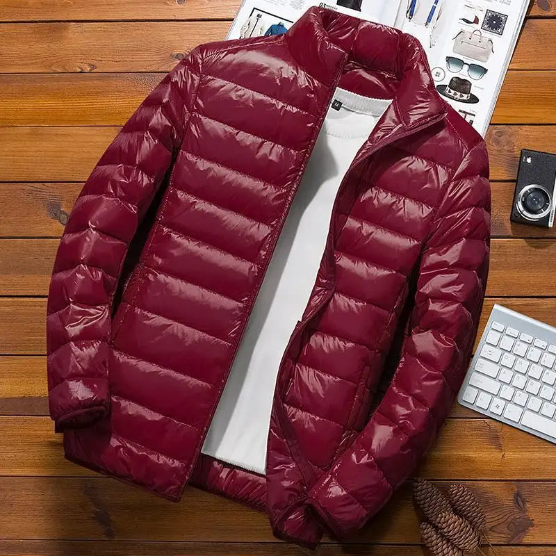 Men Parkas Down Cost Stand Collar Zipper Parka Outerwear Loose Cardigan Solid Pockets Spliced Winter Casual Long Sleeve - Matrix Studios