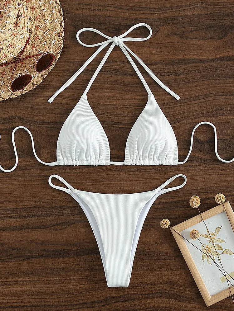 2026 New Bikini Set Pad Beach Triangle Swimwear Women XS-XL Maio Biquinis Swimsuit Tankini Femme Badpak Dames Mujer купаль - Matrix-studios.com
