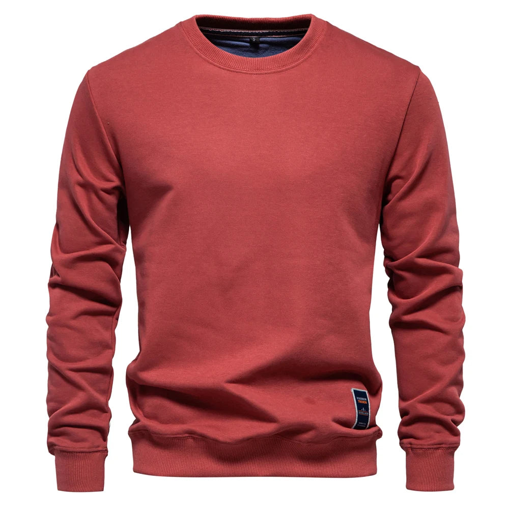 AIOPESON Cotton-blend Mens Crew Neck Solid Color Sweatshirts Pullover Casual Sport Sweatshirt for Men - Matrix Studios
