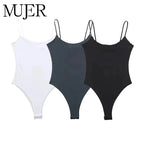 MUJER 2025 Sexy Tight Bodys for Women White Black Backless Bodysuit Women One Pieces Jumpsuits for Women Sexy Lingerie Bodysuit - Matrix-studios.com