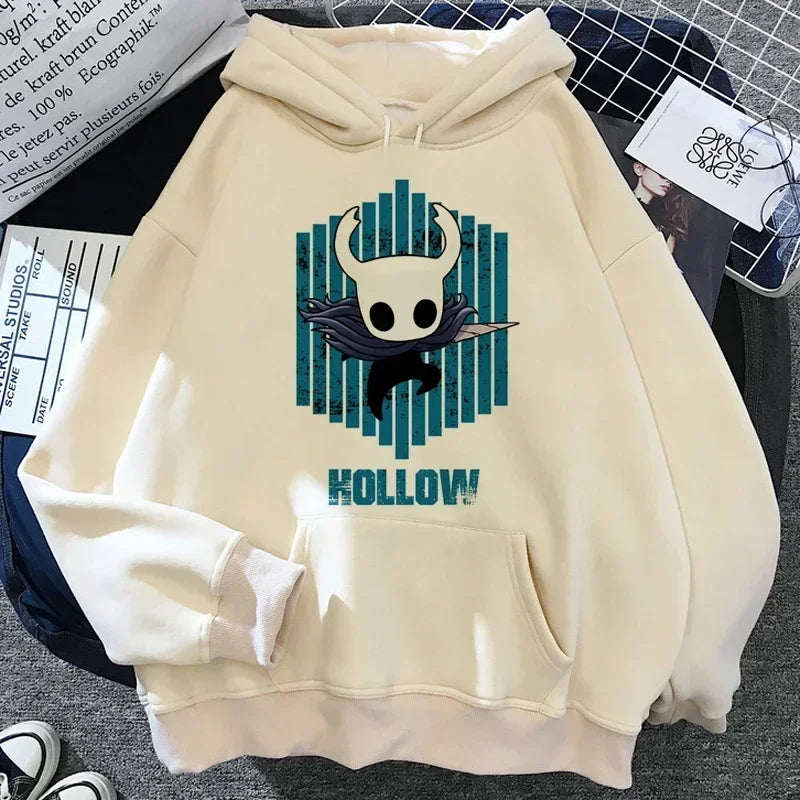 Hollow Knight Hoodies Men Korea Ulzzang Grunge Y2k Aesthetic Fmale Autumn and Winter Pullover Hoddies Graphic Streetwear - Matrix Studios