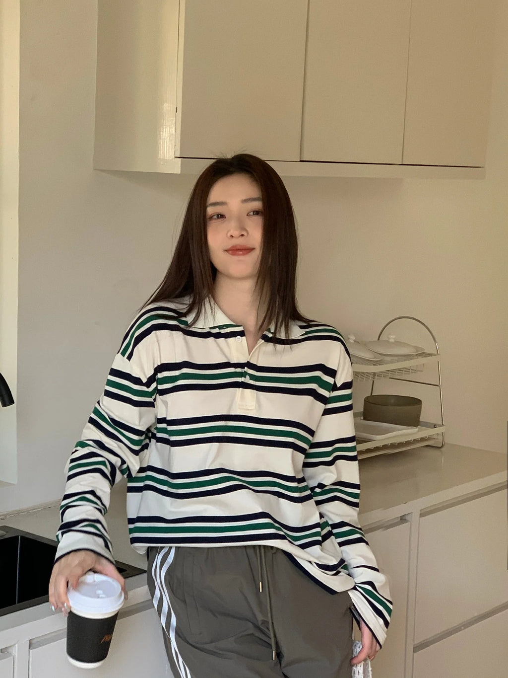 Summer Ladies Polo Shirts Woman Shorts Short Sleeve Brown Striped Vintage Clothes Polo Shirts Mujer Streetwear Crop Tops Casual - Matrix-studios.com
