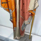 WINYI summer kaftan kuwait Women Boho print Beach Maxi Dress abaya dubai luxury abaya muslim woman dubai Fashion evening dress - Matrix-studios.com