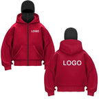 Customized Double-hooded Zipper Hoodies Men Personality Printed Long Sleeve Zip Up Sweatshirts Women Ninja Mask Pullovers Jacket - Matrix Studios
