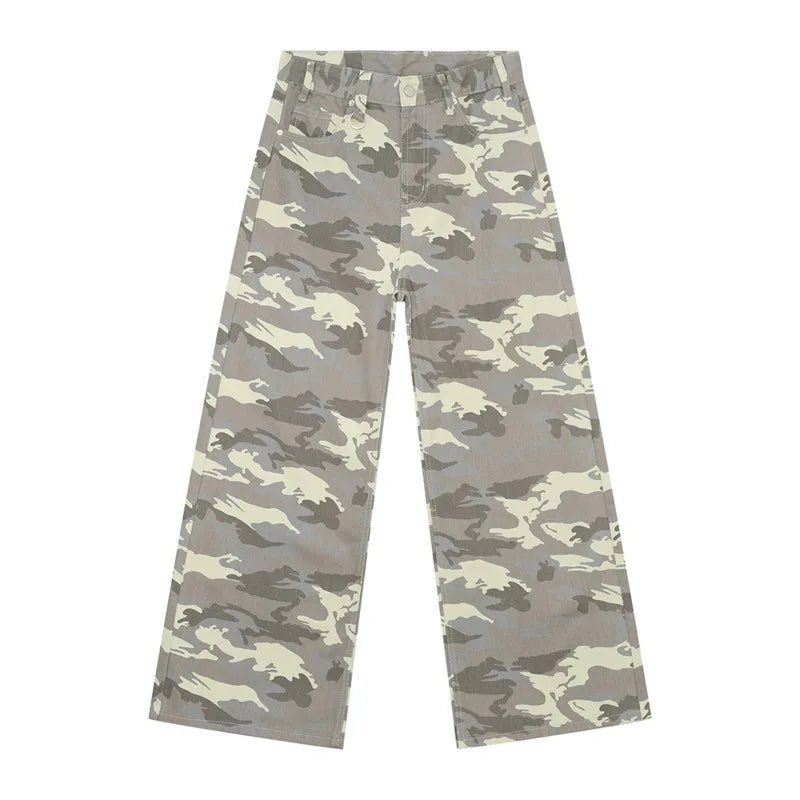 IEFB Vintage Camouflage Men's Jeans Fashion Washed Casual Wide Leg Denim Pants Autumn Winter Loose Male Trousers Old Blue 9C354 - Matrix Studios