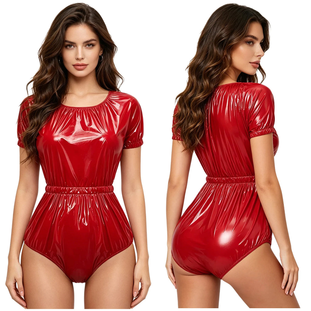 Men Women Waterproof Glossy Bodysuit Leak-proof Washable Diaper Cover Elderly Bedridden Special Needs Adaptive Jumpsuit Swimwear - Matrix Studios