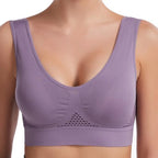 plus Size Grid Air Holes Sports Bra Shock-proof S-7XL Women's Underwear Yoga Running Brassiere Hollow out Vest without Underwire - Matrix Studios