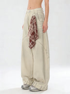 Women's Apricot Wide Jeans Vintage Harajuku Y2k Baggy Denim Long Pants Japanese 2000s Style Denim Trousers Oversize Clothes New - Matrix-studios.com