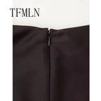 TFMLN Elegant Lace Splice Satin Half Skirt Women's Fashion Wrap Around Long Skirt High Quality Feel New 2025 Style - Matrix-studios.com