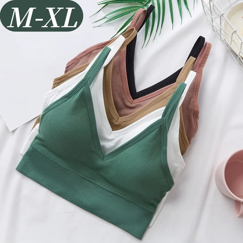 Women's Crop Top Ribbed Tube Top U-Back Comfort Bra Streetwear Camis Sexy Lingerie Seamless Underwear Sports Tank Bralette M-XL - Matrix Studios
