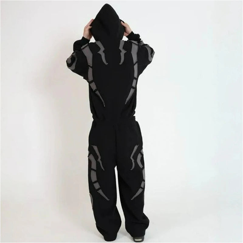 2 Pcs Set Y2K Retro Casual Hoodie Sweatpants Anime Pattern Patchwork Burr Streetwear Harajuku Hip Hop Trendy Unisex Sports Suit