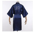 Bride Bridesmaid Wedding Robe Embroidery Kimono Bathrobe Gown Nightgown Casual Satin Short Women Sexy Nightwear Sleepwear - Matrix-studios.com
