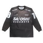 Mesh Patchwork Men Women 2XL No.18 Jersey Black SATOSHI Long Sleeve Nail Bead Racing Print Tshirts Loose Street Sports Pullover - Matrix-studios.com